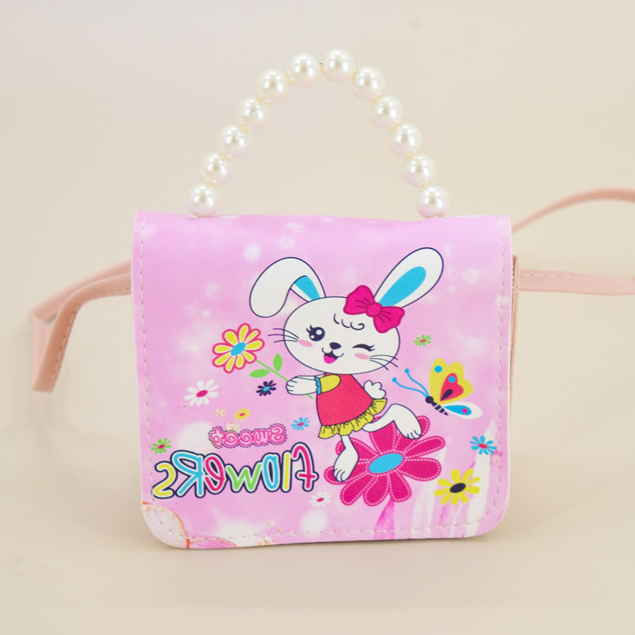 Women's Small Pu Leather Cartoon Cute Beading Square Flip Cover Coin Purse display picture 7