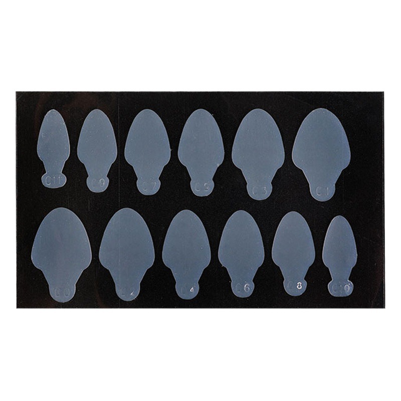 Película de uñas de extensión de silicona 12 piezas molde de uñas pegatinas francesas uñas de cristal molde de película de uñas sin escarcha pegamento de extensión de soporte no papel