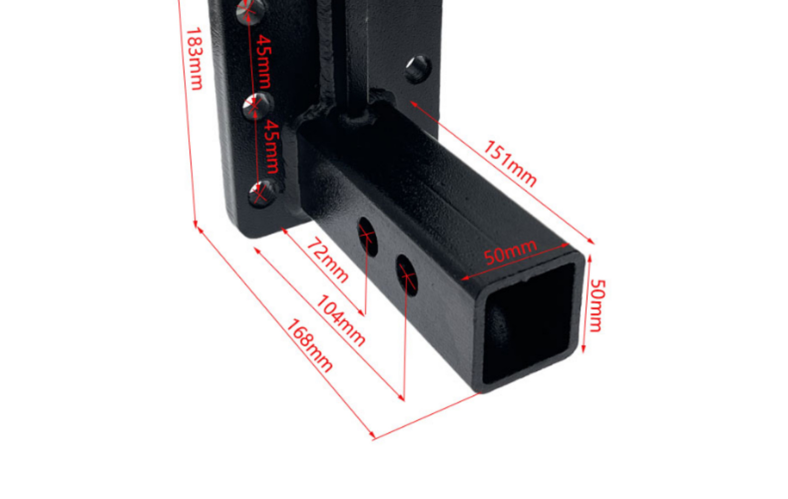 Car off-road vehicle modified square socket base quick-connect Rod trailer arm hook ball welding socket RV accessories