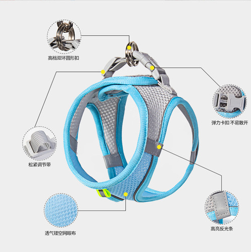 Pet Harness Chest Back Strap Reflective Breathable Harness Pet Leash Cat Harness Dog Collar Wholesale