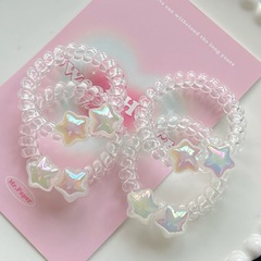 Human Fish Princess Star Phone Circle Instagram Cute Girl Heart Sweet Post Circle Five-Star Twinkling Pearl White Hair Tie