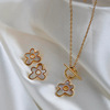 Organic long fashionable advanced necklace flower-shaped stainless steel, high-quality style