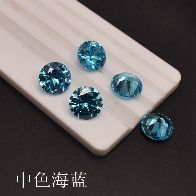 Zhonghai Sapphire Bare Stone Round Medium Color Highland Zircon Bare Diamond 3mm-15mm Jewelry with Stone CZ Stone