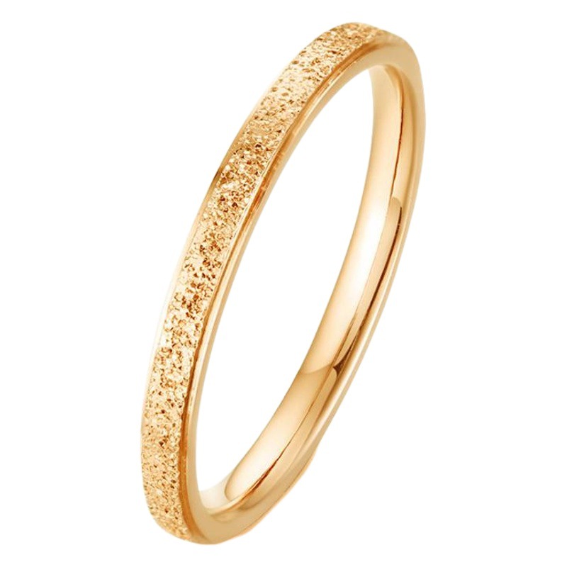2/4/6/8mm anillo de acero de titanio esmerilado hombres y mujeres nicho fabricantes Joyería de acero inoxidable transfronteriza europea y americana de oro rosa image 1