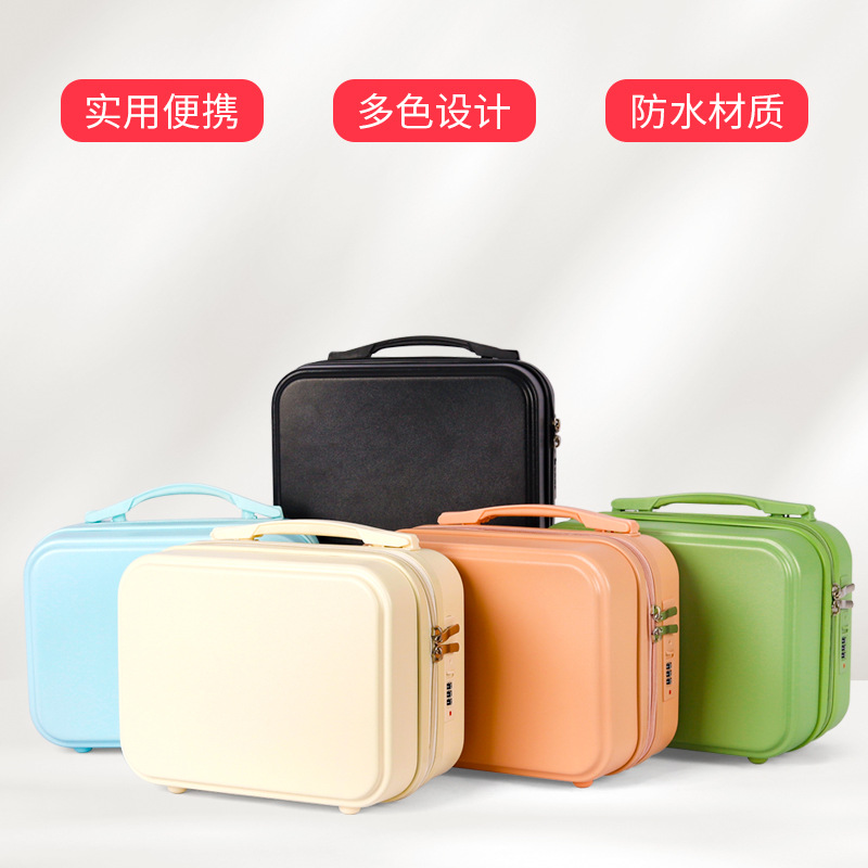 Maleta Linda bolsa de cosméticos de 14 pulgadas caja pequeña cremallera Mini caja de almacenamiento de corta distancia caja de regalo con bolsa de regalo de mano