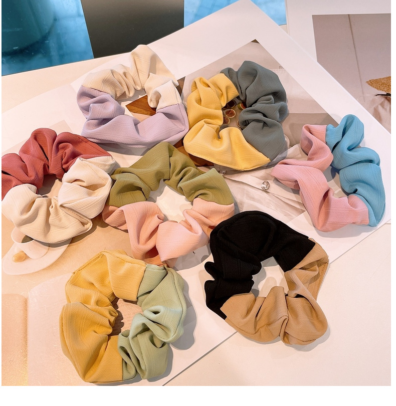 Korean Simple Color Matching Macaron Hair Scrunchies display picture 17