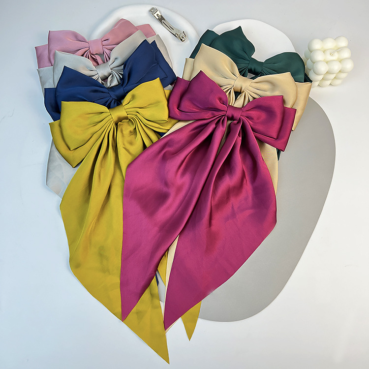 Women's Sweet Bow Knot Satin Hair Clip display picture 5