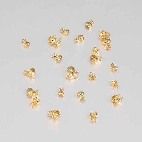 Double hole double ear stainless steel left and right side covered buckle bead chain buckle diy jewelry accessories covered buckle necklace connection closing buckle