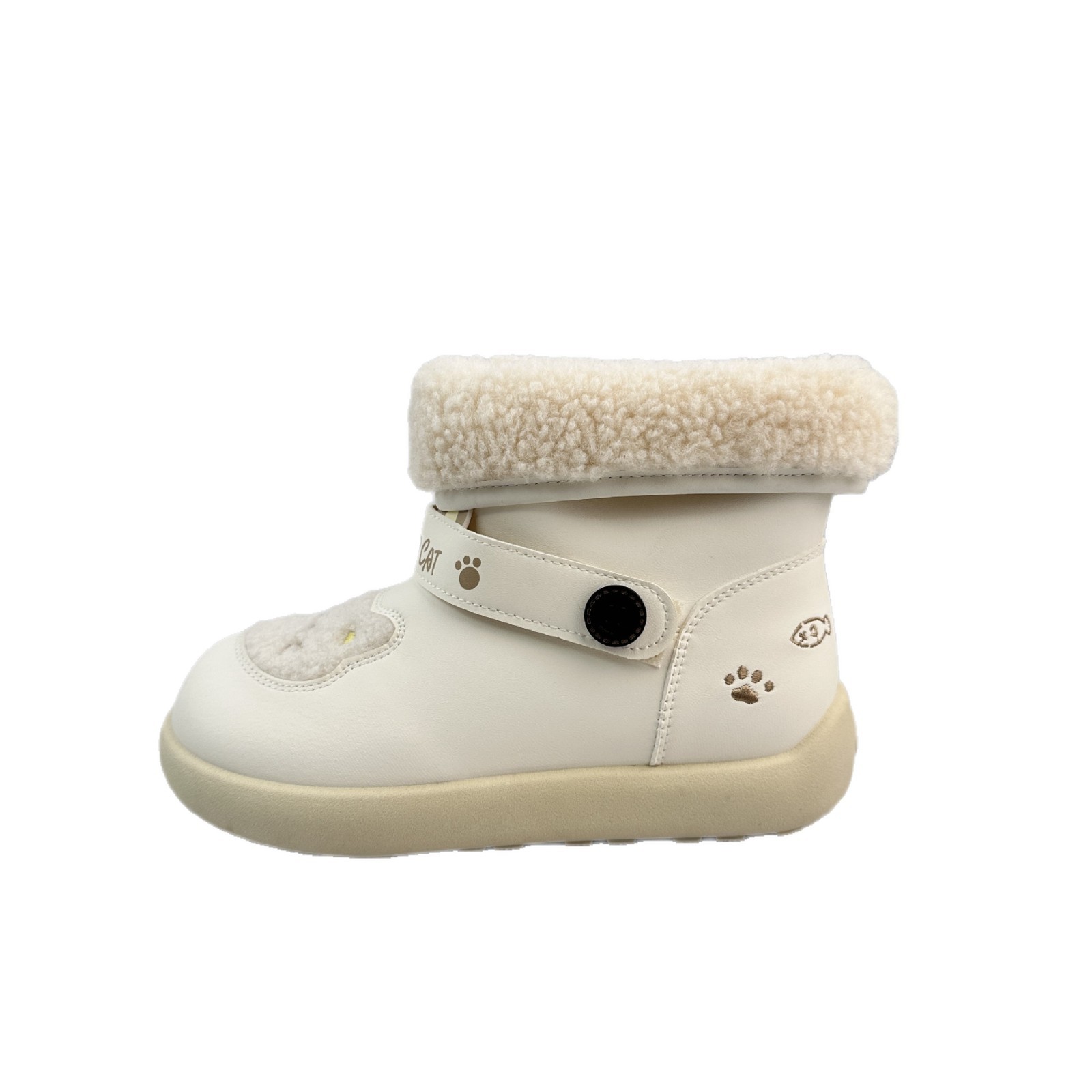 Yuanbo dama botas de nieve de invierno 2025 nuevo estilo de moda de terciopelo calentamiento de dibujos animados zapatos de algodón pan zapatos de algodón