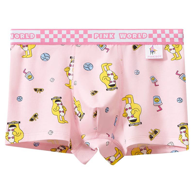 Rosa ropa interior de los hombres antibacteriano puro algodón Boxer shorts niños moda juventud Boxer shorts cabeza ropa interior