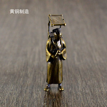 黄铜宁采臣古风人物微雕摆件模型盆景假山造景雕塑装饰工艺品家居