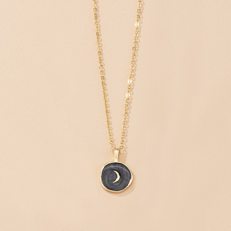 Simple heart-shape moon necklace wholesale