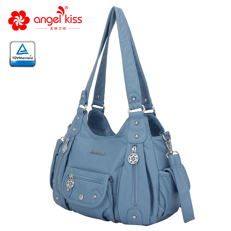 Amazon nuevo multi-funcional bolso de las mujeres multi-color tie-dyed pu casual hombro bolsa de mensajero al por mayor