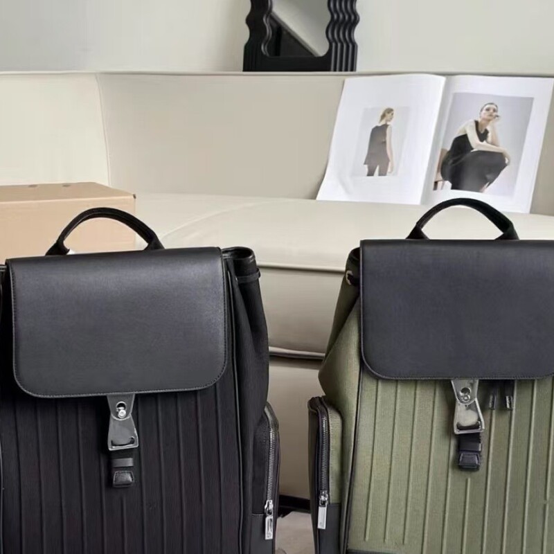 R Home Never Still Canvas Flip-Top Backpack, High-End Luxury Nylon Travel Backpack for Men and Women