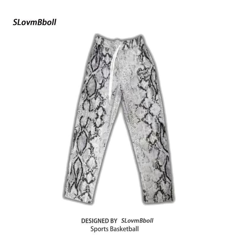 Year of the Snake Snake Print Long Pants for Men, Casual Trendy Lazy Style, Comfortable for Training, Running, Basketball, Straight-Leg Plaid Pants Year of the Snake Snake Print Long Pants for Men, Casual Trendy Lazy Style, Comfortable for Training, Running, Basketball, Straight-Leg Plaid Pants