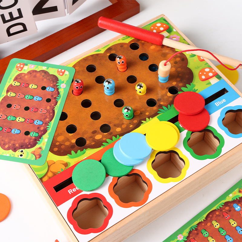 Máquina de recogida de bolas de madera para niños Entrenamiento interactivo entre padres e hijos para niños Juguete de coordinación ojo-mano