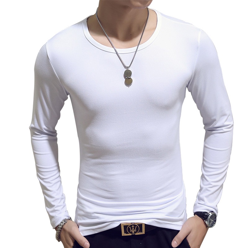 White long-sleeve with a round collar