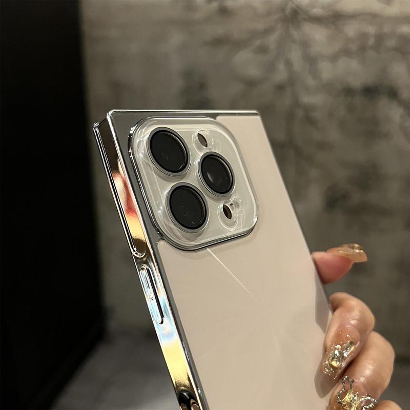 Apple 16 携帯電話ケース レンズホルダー スクエア電気メッキ オーロラ レーザー落下防止 iPhone15 保護カバー 14 に適しています。|undefined