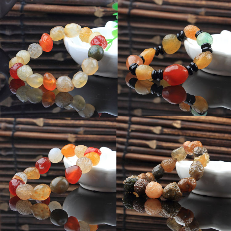 Alashan Agate Bracelet, Grape Dried Agate, Vein Sugar Core Colored Stone Bracelet, Ethnic Style, Gobi Stone