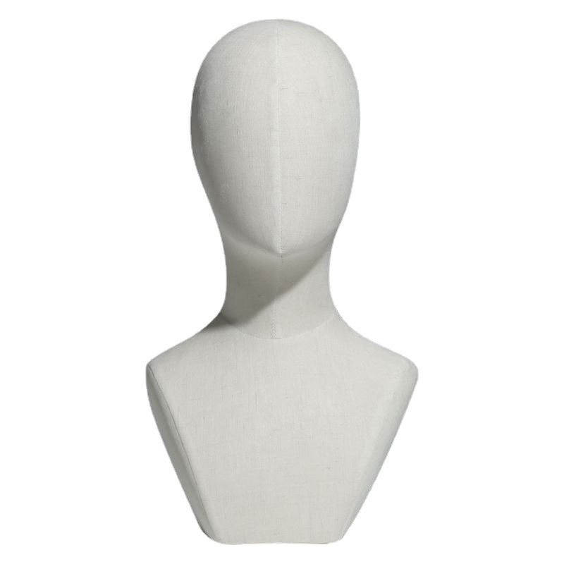 Soporte de cabeza de maniquí forrado en tela, soporte para sombreros, soporte para modelos, para bufandas, para peinar pelucas, cabeza de práctica para fijar prendas, cabeza de maniquí para enseñanza, cabeza de maniquí de exhibición. image 6