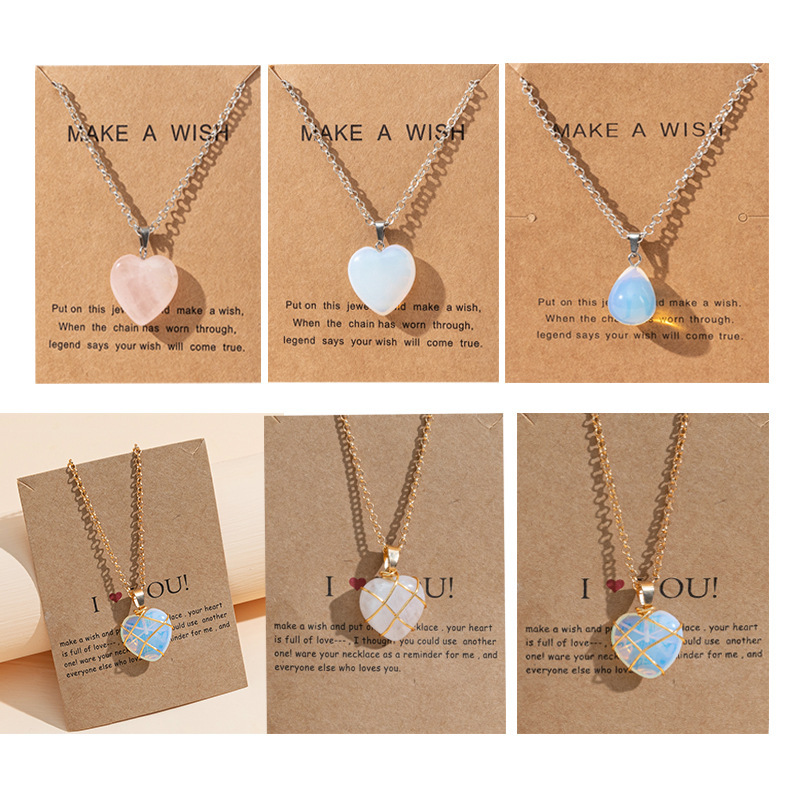 Wholesale Jewelry Elegant Lady Sweet Heart Shape Artificial Crystal Copper Plating Pendant Necklace display picture 1