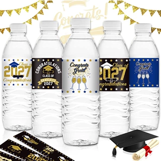 2027毕业季派对水瓶装饰贴纸 大学毕业典礼酒瓶装饰不干胶贴纸