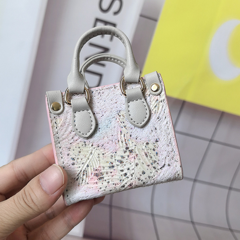本革馬毛トートバッグ卸売ミニ小銭入れミニバッグかわいい diy 廃袋ペンダントヘッドフォンバッグペンダント|undefined