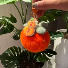 仿兔毛小柿子獭兔毛皮草毛球好事发生毛绒挂件汽车钥匙扣包包挂饰