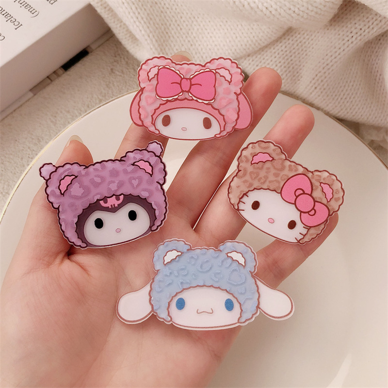 2024 nuevo kitty jade gui perro clip de cabello boca de pato adornamiento lateral frange clip de cabello roto adorable adornamiento de cabello dulce