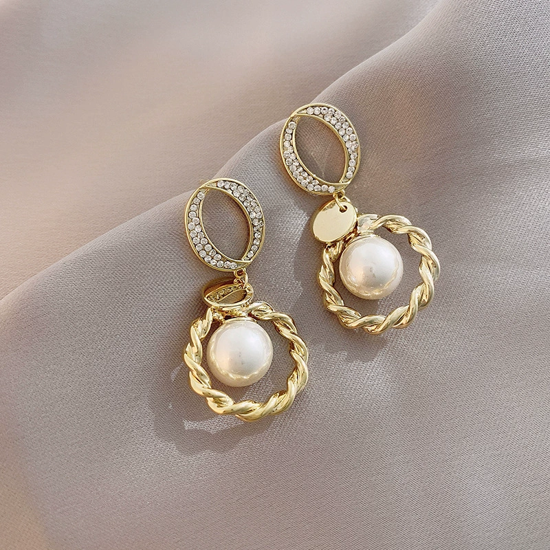 Серебряные игольчатые, металлические брендовые короткие ретро-серьги из жемчуга, серебро 925 пробы, европейский стиль