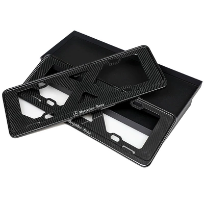 Brand Green License Plate Frame License — License plate holder/license plate holder - mercedes-benz-logopair-real-carbon-fiber