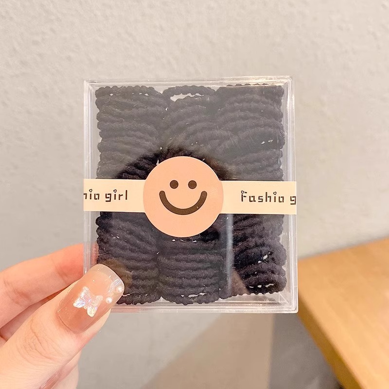 Anillo de pelo de pulgar negro simple para niñas enlatadas cordón de cabello 2026 nuevo cordón de cabeza de alta elasticidad adornamiento para el cabello