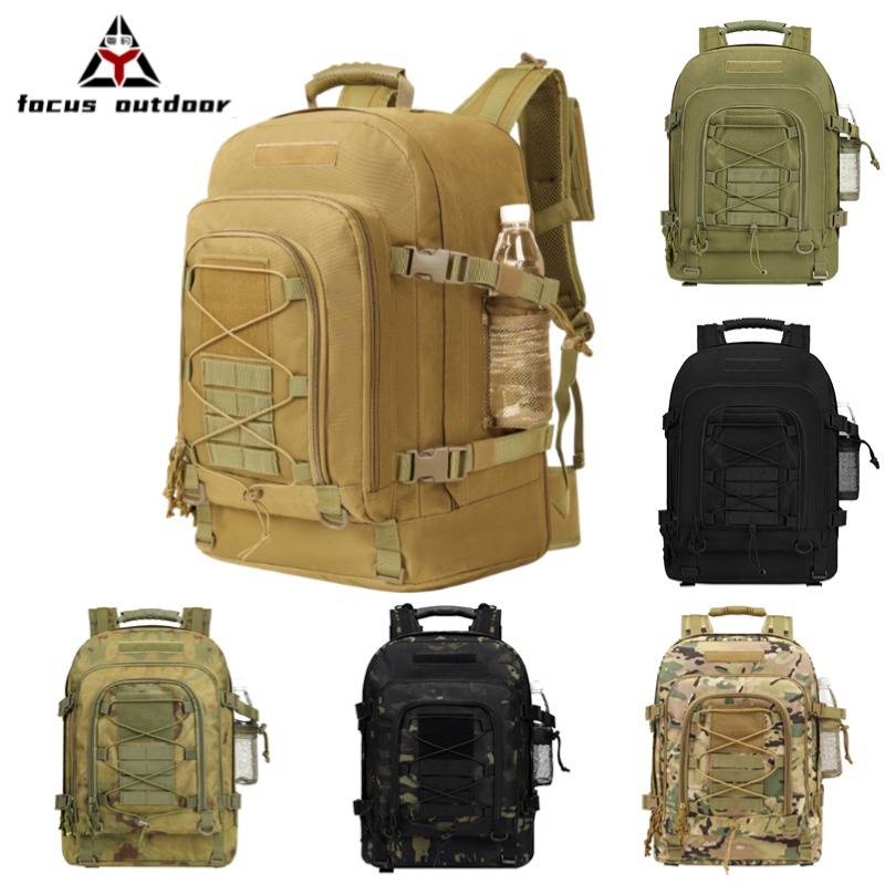 Mochila táctica para deportes al aire libre, montañismo, para hombre, expandible, 60L, gran capacidad, tipo canguro, transpirable, ligera, para cross-country