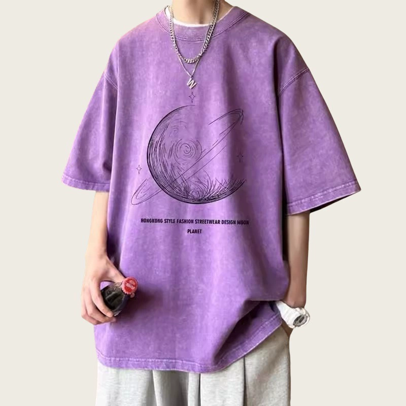 Хлопковая футболка с коротким руqавом, oversize, американский стиль