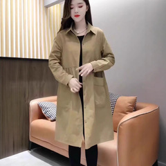 中长款纯色衬衫风衣2025新款韩版宽松时尚洋气百搭薄款外套女潮