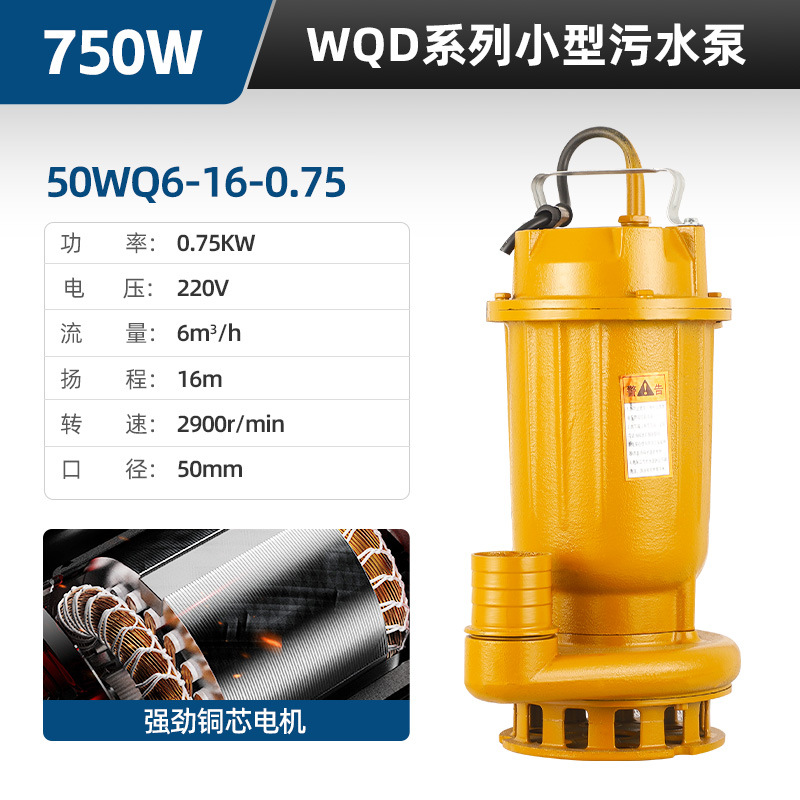 Bomba sumergible 220V bomba de bombeo doméstica de alta elevación gran flujo pequeña bomba de drenaje de lodo de drenaje de estiércol de riego agrícola