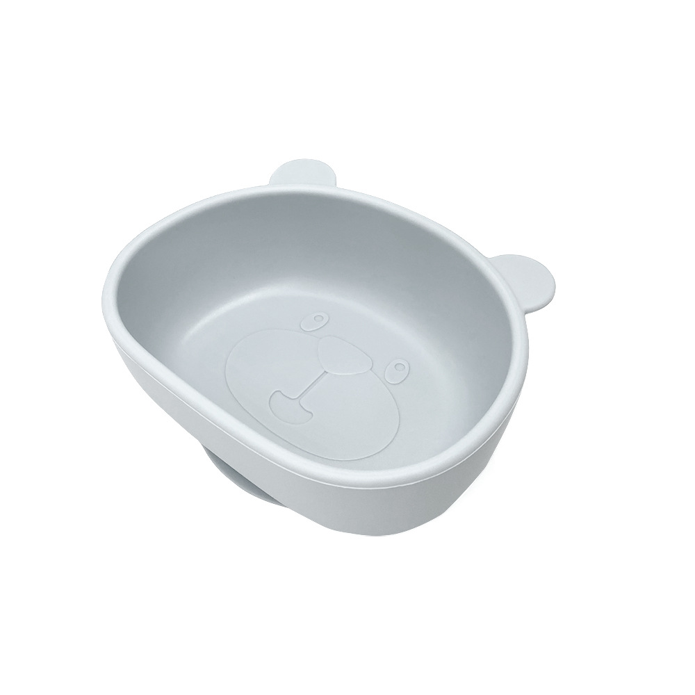 Bebé y bebé suministros Placa de silicona integrada vajilla para niños dibujos animados Panda suplemento alimenticio infantil tazón tenedor cuchara traje