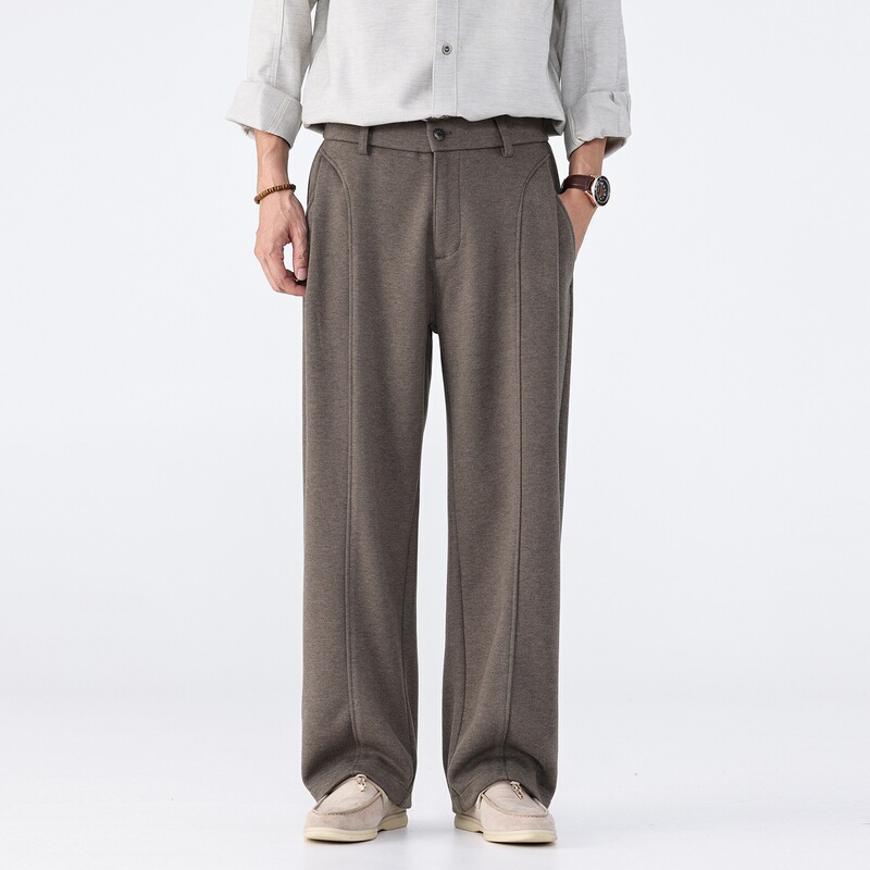 American-style wool blend high-end trousers, comfortable and loose-fitting, straight-leg design with a flowing drape, 2026 autumn/winter new collection, pleated business casual pants American-style wool blend high-end trousers, comfortable and loose-fitting, straight-leg design with a flowing drape, 2026 autumn/winter new collection, pleated business casual pants