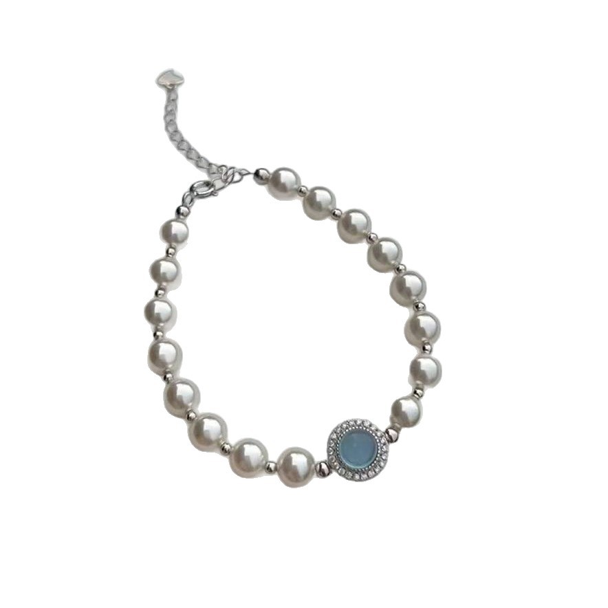 Französisches Perlenarmband Mit Aquamarin Für Damen Schmuck_voghion.com