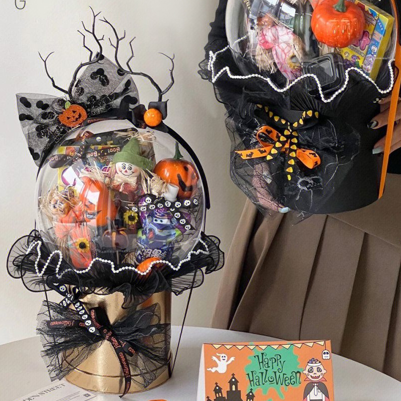 Halloween Bobo Ball Gift Ambiente festivo Decoración Murciélago Araña Calabaza Diablo Mariposa Cuerno Diadema al por mayor