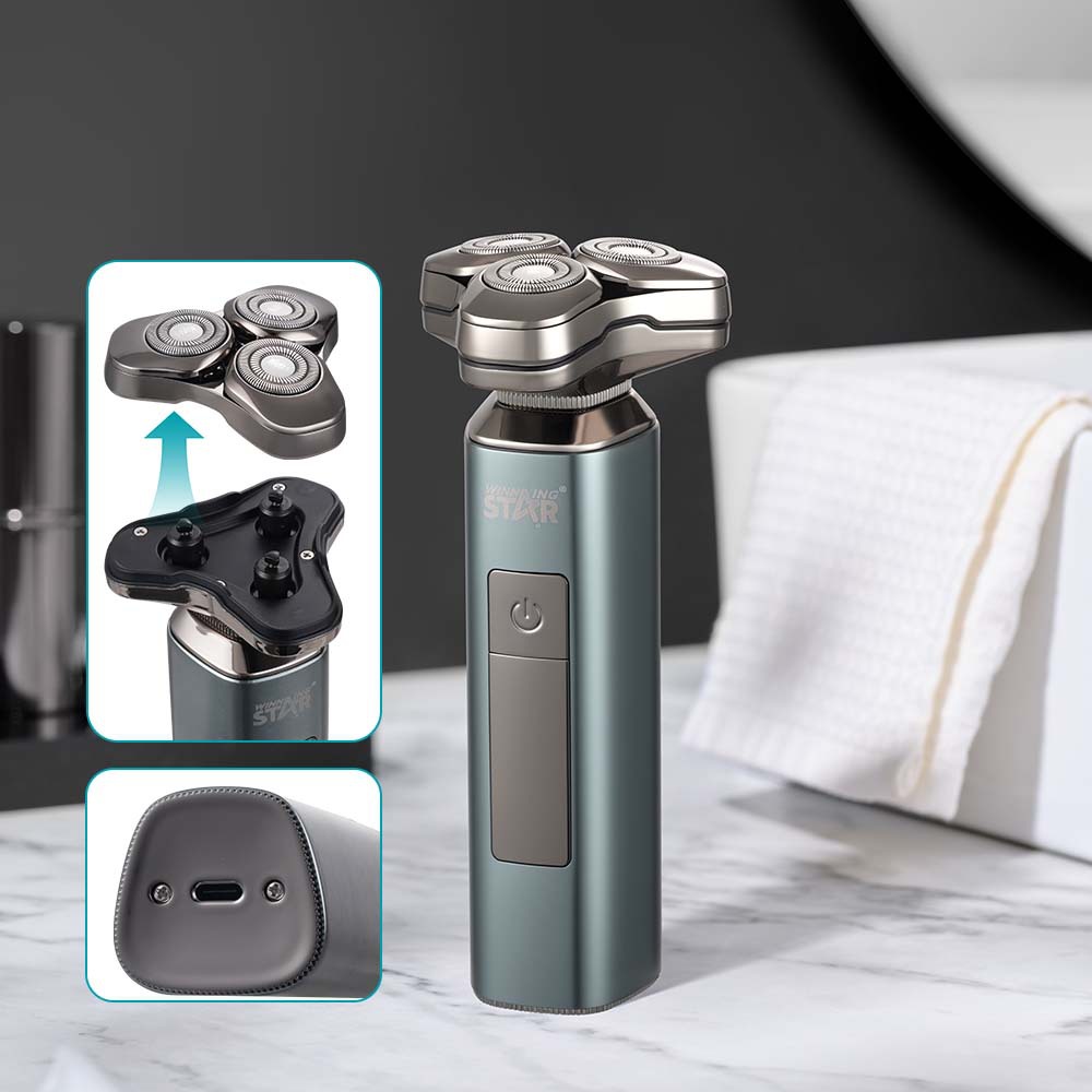 WinningStar Pantalla digital transfronteriza para hombre afeitadora eléctrica recargable afeitadora afeitadora tijera de nariz tres en uno