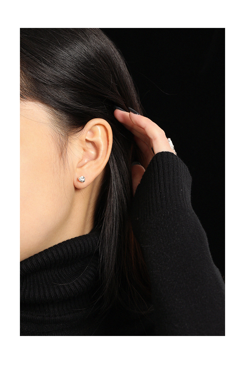 Earrings, Ear Studs Classification Korean Irregular Concave-convex Lava S925 Sterling Silver Earrings