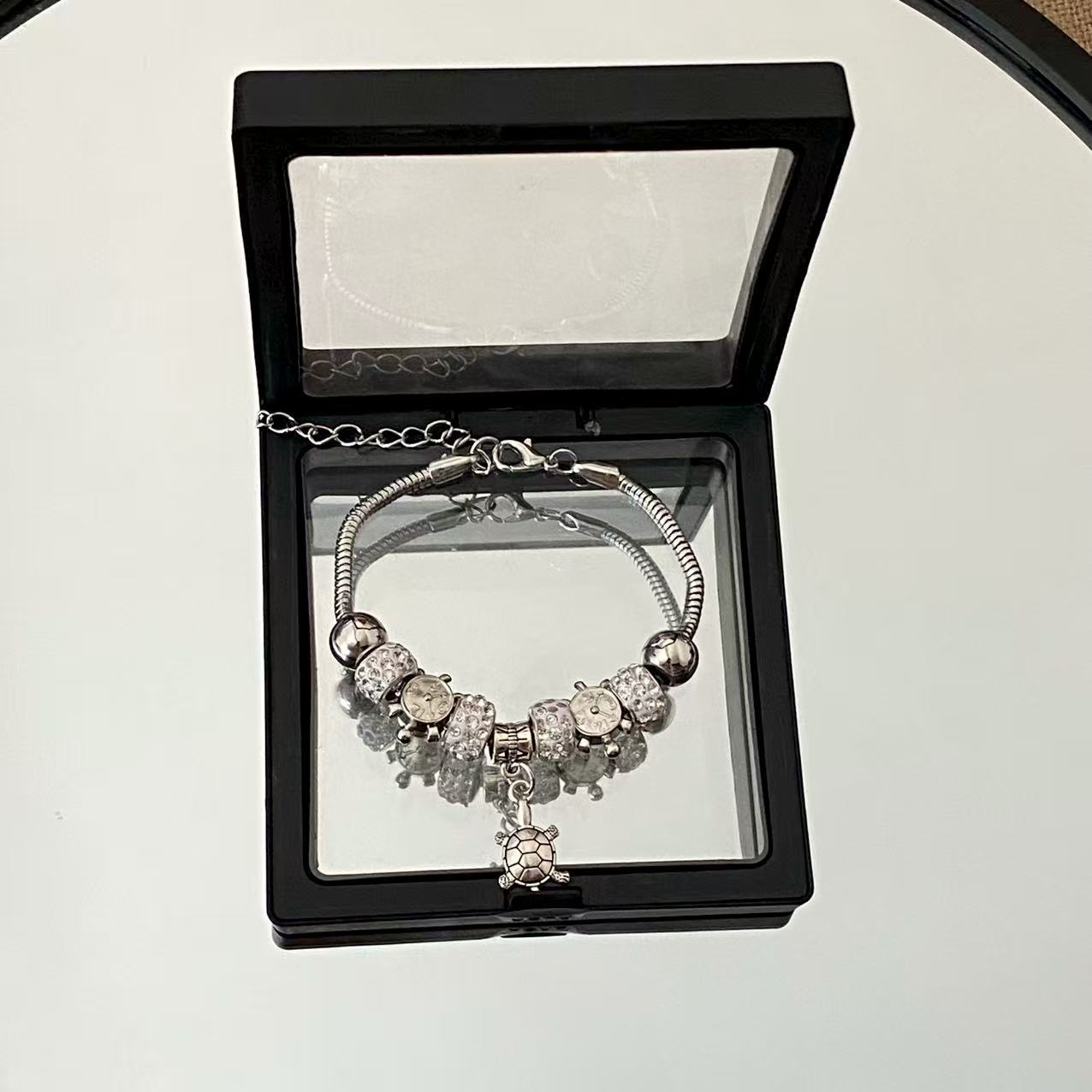 Adjustable Crystal Turtle Beaded Bracelet For Women Charm Jewelry_voghion.com
