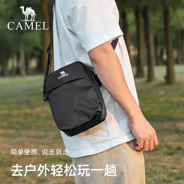 Camel Outdoor Sports Shoulder Bag, Men's and Women's Crossbody Bag, Fitness Small Bag, Casual Work and Commuting Shoulder Bag, Single Shoulder Backpack