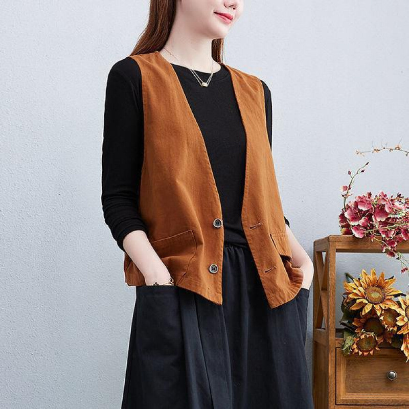 Trendy Women's Vest for Outerwear Versatile Summer Korean Version 2025 New Spring and Autumn Plus-Size Women's Vest Jacket