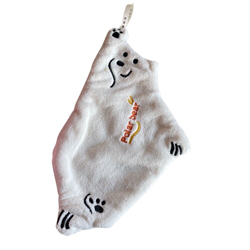 Cute polar bear hand towel bear coral velvet kitchen hanging quick-drying absorbent rag skin-friendly towel BH080