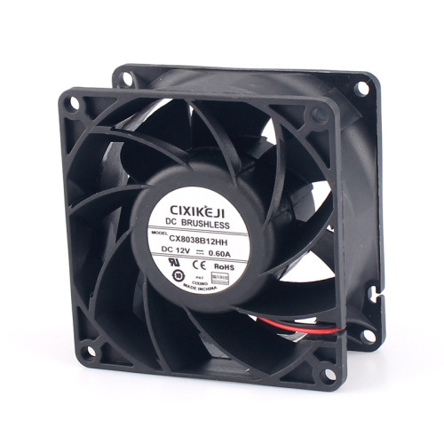 Factory direct supply 8038 cooling fan ball high air volume DC12V24V speed alarm function violent fan