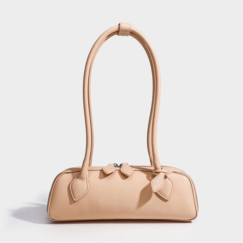 French Niche Baguette Bag Retro Underarm Bag Genuine Leather Women's Handbag Casual Commuter Versatile Shoulder Bag - Thumbnail 8