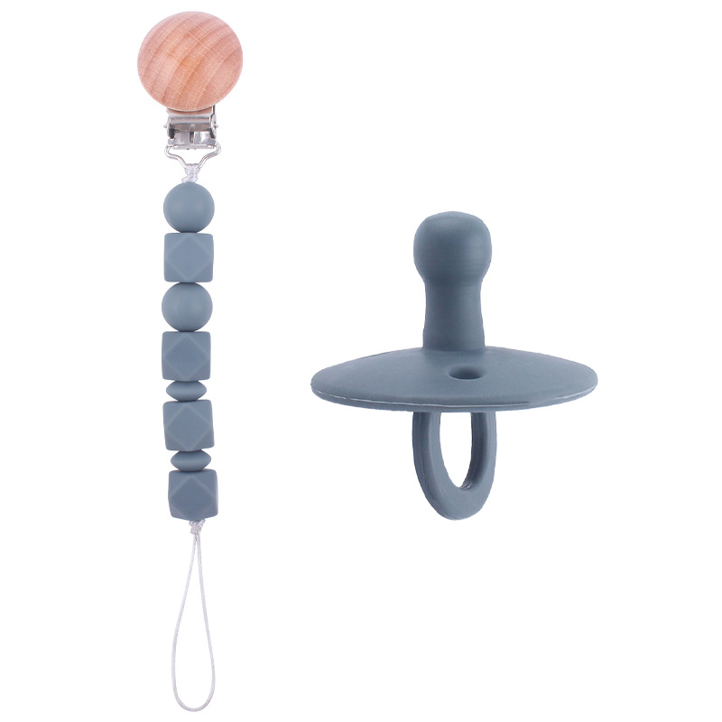 Suministros para bebés chupete DIY creativo bebé silicona mordedura molar pezón cadena pezón conjunto de dos piezas