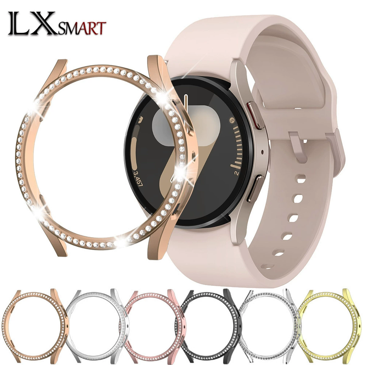 Применимо для Samsung Galaxy Watch7/6/5 Корпус для ПК Двухрядный/однорядный бриллиантовый защитный чехол 40/44